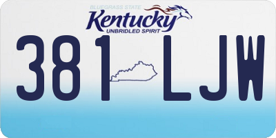 KY license plate 381LJW