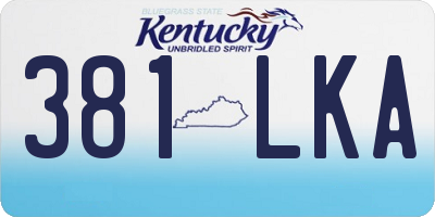 KY license plate 381LKA