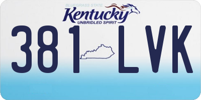 KY license plate 381LVK