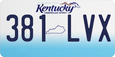 KY license plate 381LVX