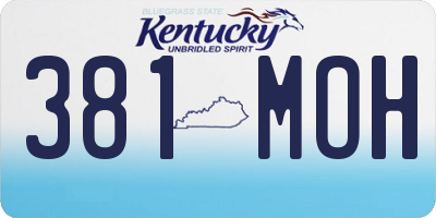 KY license plate 381MOH