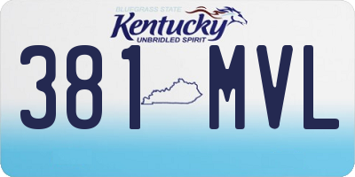 KY license plate 381MVL