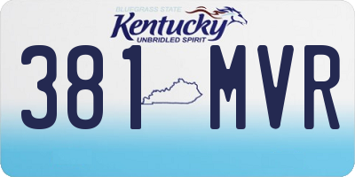 KY license plate 381MVR