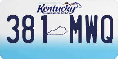 KY license plate 381MWQ