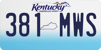 KY license plate 381MWS