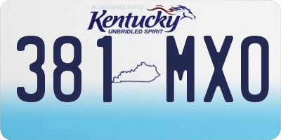 KY license plate 381MXO