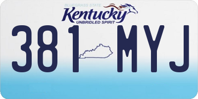 KY license plate 381MYJ