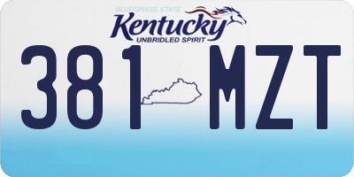 KY license plate 381MZT