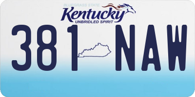 KY license plate 381NAW