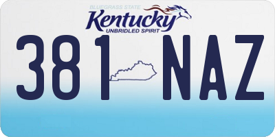 KY license plate 381NAZ