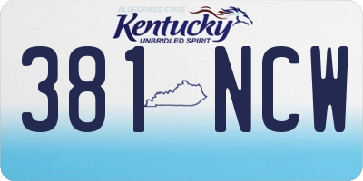 KY license plate 381NCW
