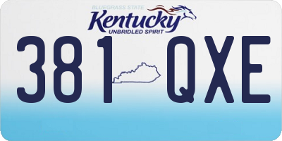 KY license plate 381QXE