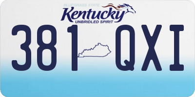 KY license plate 381QXI