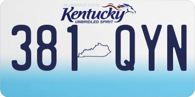 KY license plate 381QYN
