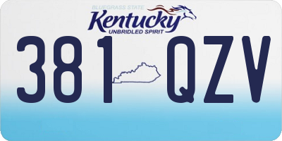 KY license plate 381QZV