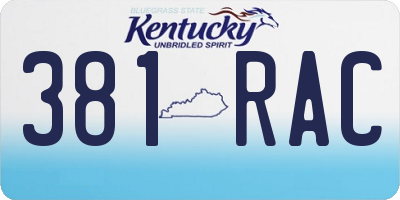 KY license plate 381RAC
