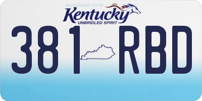 KY license plate 381RBD