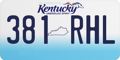 KY license plate 381RHL