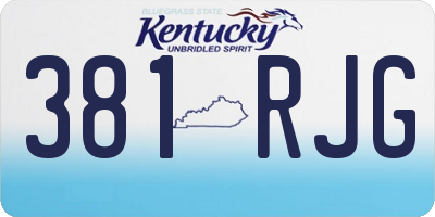 KY license plate 381RJG