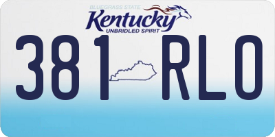 KY license plate 381RLO