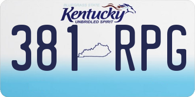 KY license plate 381RPG