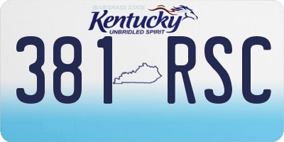 KY license plate 381RSC