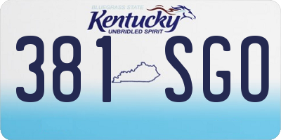 KY license plate 381SGO