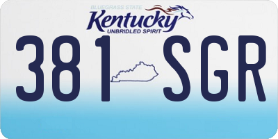 KY license plate 381SGR