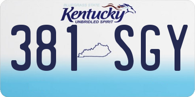 KY license plate 381SGY