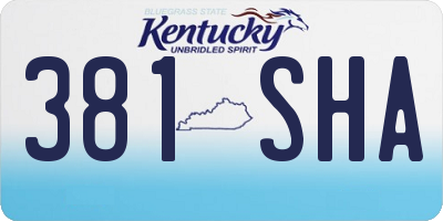 KY license plate 381SHA