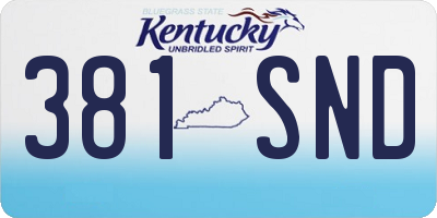 KY license plate 381SND