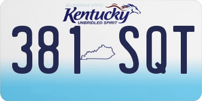 KY license plate 381SQT