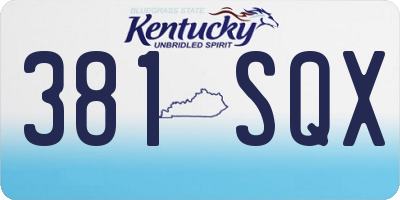 KY license plate 381SQX