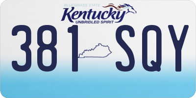 KY license plate 381SQY