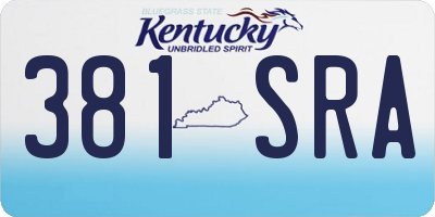 KY license plate 381SRA