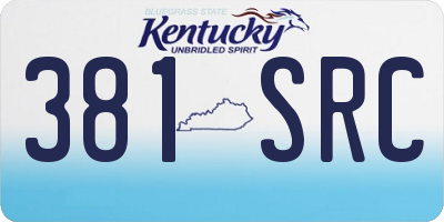 KY license plate 381SRC