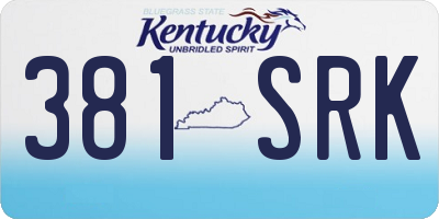 KY license plate 381SRK