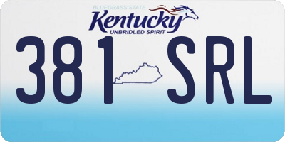 KY license plate 381SRL