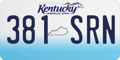 KY license plate 381SRN