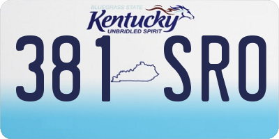 KY license plate 381SRO