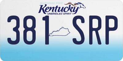 KY license plate 381SRP