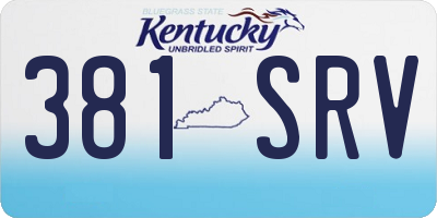 KY license plate 381SRV