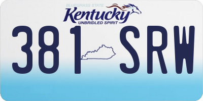 KY license plate 381SRW