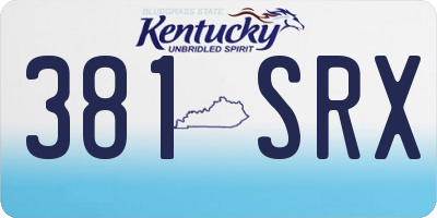 KY license plate 381SRX