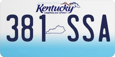 KY license plate 381SSA