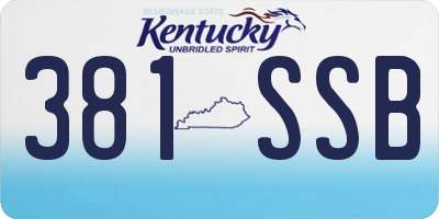 KY license plate 381SSB