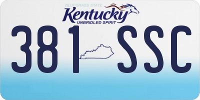 KY license plate 381SSC