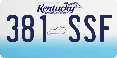 KY license plate 381SSF