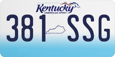 KY license plate 381SSG