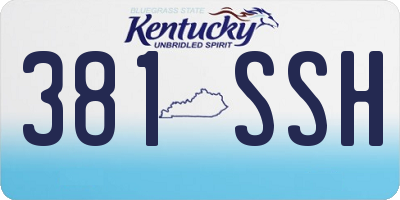 KY license plate 381SSH